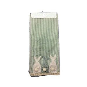 Rachel Ashwell Bunny Striped Kitchen Dining Table Runner Cotton Polyester Easter